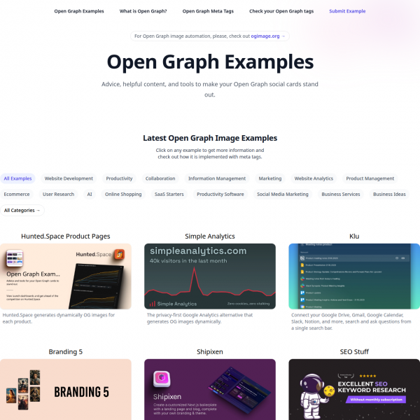 Open Graph Examples